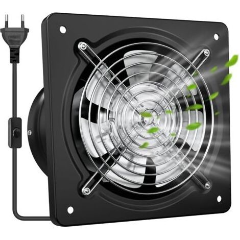 150 mm Extracteur d'Air Chaud 525m³/h– Puissant, Silencieux, et Efficace Valve Anti-Retour Prévention de l'Humidité et Refroidissement Idéal pour Cuisine, Salle de Bain, Noir (1/5)