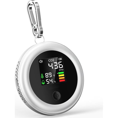Compteur de particules de poussière professionnel, 3 en 1 léger détecteur de dioxyde de carbone moniteur de qualité de l'air température humidité analyseur d'air for CO2 compteur numérique maison pour (1/5)