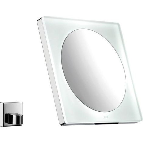 Specchio quadrato a LED. Staffa da parete cromata 5 volte
