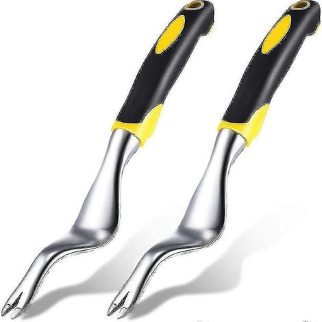 Outils d'arrachage de mauvaises herbes, lot de 2 désherbeurs manuels pour jardin, outils de désherbage manuel pour éliminer les adventices au potager et massif (1/2)