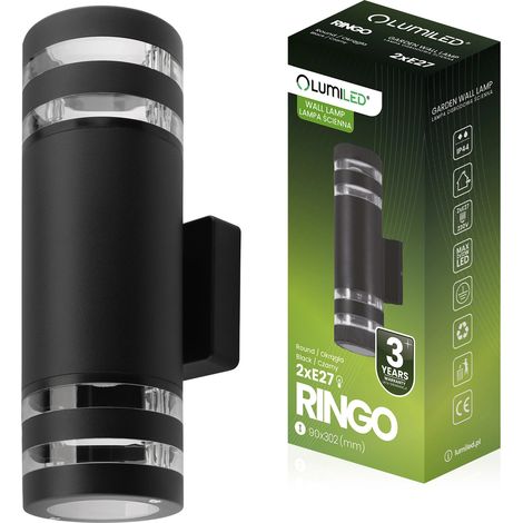 Gartenleuchte, Wandleuchte, Aufputz, 2x E27 LED, Aufputzmontage, Oben, Unten, RINGO LUMILED (1/5)