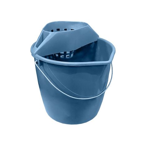 Cubo con escurridor de 12 litros 33220 DENOX- FAMESA Azul