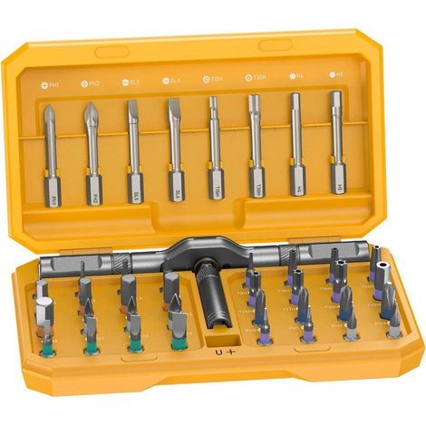 Schraubendreher Set magnetisch 42in1 Werkzeugkasten Bits Gelb (1/5)