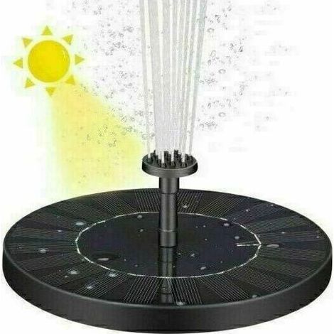Fontaine solaire, pompe d'étang solaire, pompe à eau de jardin avec batterie de stockage, panneau solaire monocristallin de 1,4 W b A (1/2)