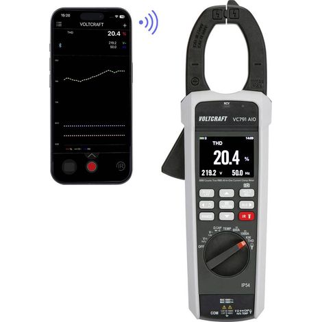 VOLTCRAFT VOLTCRAFT VC791 All-In-One Stromzange Pinza amperometrica digitale CAT III 1500 V, CAT IV 600 V Display (Coun