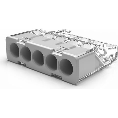 Mini conector rápido PC-215S para cable tipo 0,2-2,5 mm². Paquete de 2 unidades = 100 unidades. (1/2)