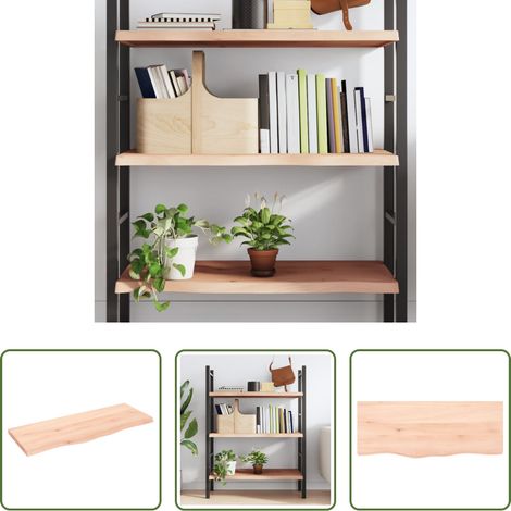 Wandregal Eiche - Wandregal 100x40x(2-4) cm Massivholz Eiche Unbehandelt (1/5)