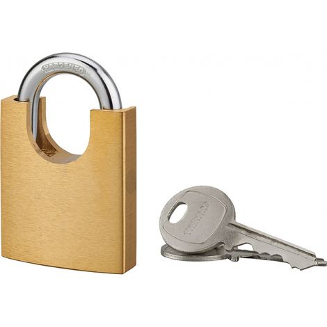 Lucchetto shoulder 50 mm, ottone massiccio, guardia alta, 2 chiavi - THIRARD (1/2)