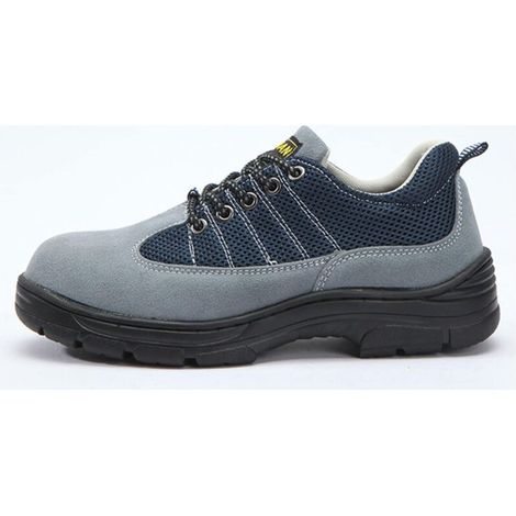 Baskets de sécurité pour hommes et femmes avec embout en acier, légères, respirantes et antidérapantes (couleur : gris)-41 (1/5)