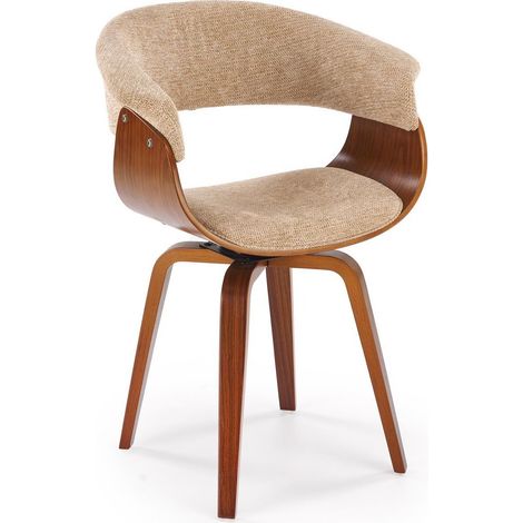 Silla Houston 1597, Beige + Nogal, 83x63x53cm, Tapiz, De madera (1/5)