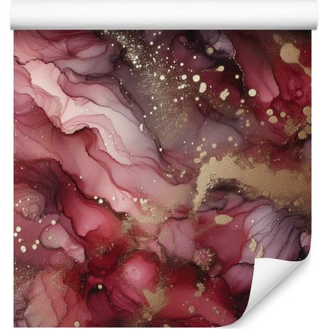 Papier peint rouge encre, bordeaux et bordeaux pour salon et chambre 50x1000 cm (1/5)