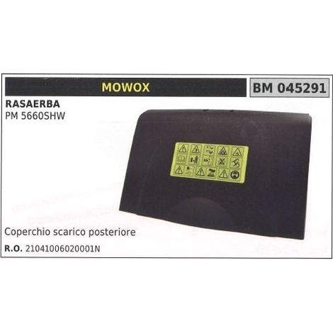 MOWOX cortadora de césped cortadora de césped tapa de escape trasero PM5660SHW 045291