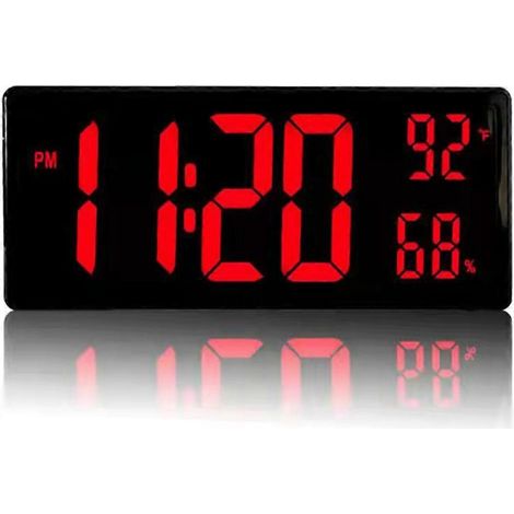 Horloge murale à très grand écran, support de suspension en option. Grande horloge LED numérique pour salon, idéale pour la décoration intérieure. (1/5)
