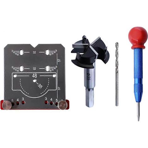 Set für verdeckte Scharniermontage in der Holzbearbeitung, 35-mm-Scharnierlochschablone