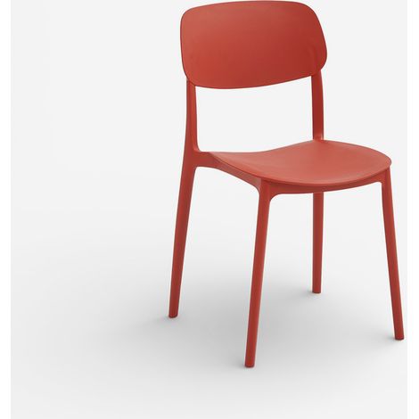 Set 30 sedie moderne in polipropilene eventi living e giardino Rivena - Rosso