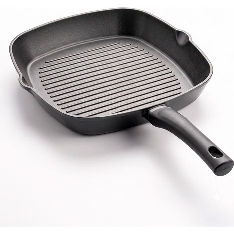 Sartén asador grill de aluminio forjado expert, 28 x 28 x 4,2 cm