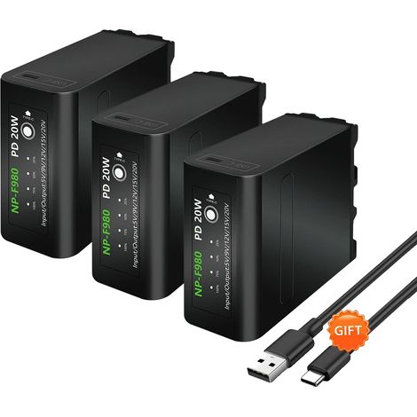 Batterie, capacité 10800mAh, rechargeable par USB, 3Pcs (1/2)