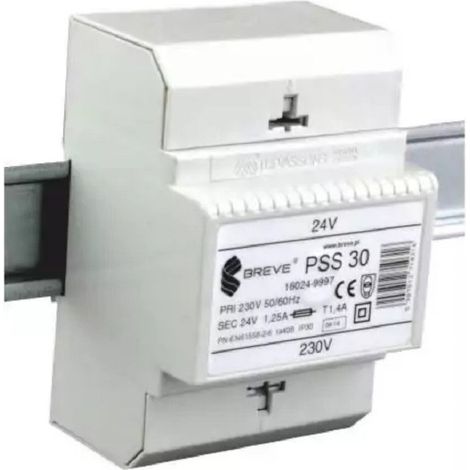 Transformateur monophasé PSS 30 230/24V IP30 pour rail DIN TH-35 en boîtier modulaire (1/2)