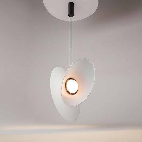 Suspension design LED – abat-jour diabolo blanc JUNO (1/5)