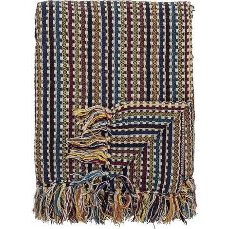 Bloomingville - Lazzario Recycled Cotton Throw 160x130 cm - Blue