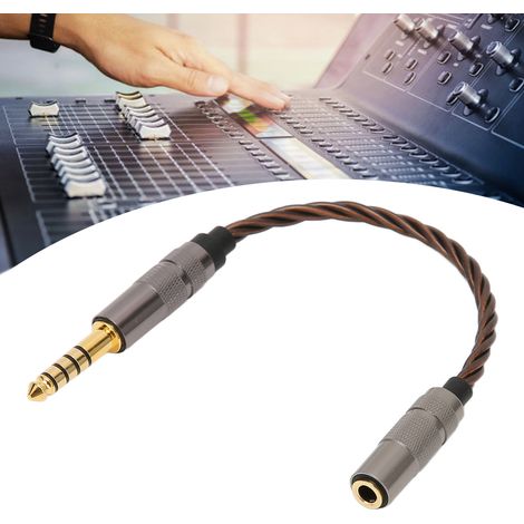 Câble d'adaptateur audio 4.4mm mâle vers 3.5mm femelle stéréo, plaqué or, portable pour écouteurs haute-fidélité (1/5)