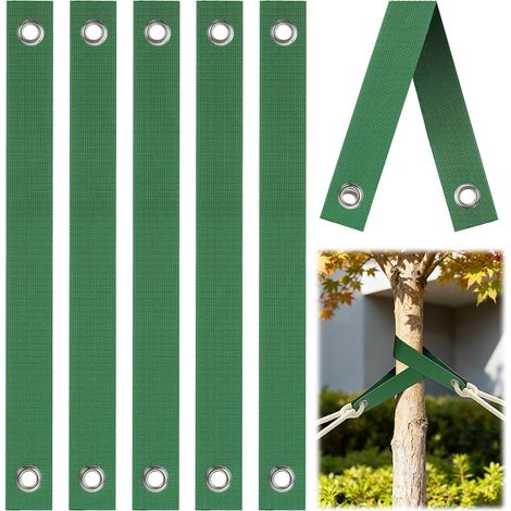 Sangles de Soutien pour Arbre avec œillets, 6 Pièces Sangles d'arbre, Attaches pour Arbres, Sangle Arbre Tuteur pour Jeunes Arbres Nouvellement Plantés et Protection Contre Les Ouragans (1/5)