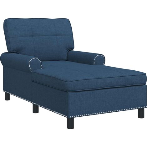 Chaise Lounge with Cushion Blue 91 x 157 x 91 cm Fabric vidaXL