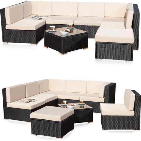 Lounge Seating Set di posti a sedere Gruppo di seduta Rattan Garden Set di mobili da giardino Set di posti a sedere Gruppo Terrazza (1/5)