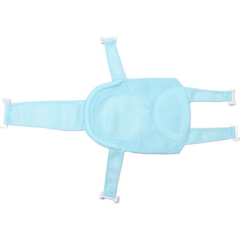 Support de siège de bain pour bébé antidérapant, universel et amovible, filet de baignoire et de douche en maille bleu clair (1/5)
