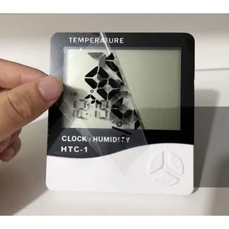 Mini thermomètre-hygromètre numérique avec horloge, indicateur de température et d'humidité ambiantes. (1/5)