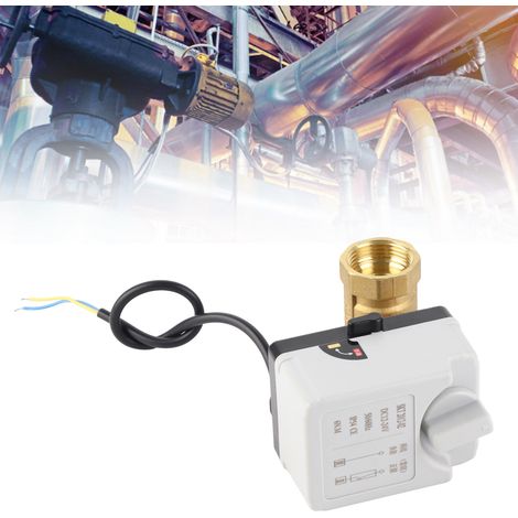 Vanne à bille motorisée 2 fils 2 voies normalement fermée DN25 laiton ABS DC 12V‑24V (1/5)