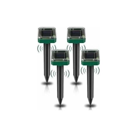 4er-Pack Solar-Ultraschall-Maulwurfabwehr, Solar-Mäuseabwehr für den Außenbereich, für Gärten, Maulwürfe, Wühlmäuse, Taschenratten, Schlangen oder andere Nagetiere (1/5)