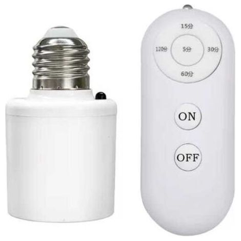 BUNTHAUS Douille de lampe avec interrupteur à minuterie intelligent sans fil et télécommande, douille de lampe multifonctionnelle 220V E27. (1/5)