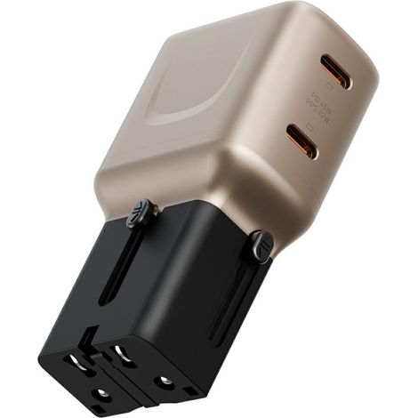 Adaptador de pared Energea TravelGo 45 2xUSB-C 45W dorado-negro (1/5)