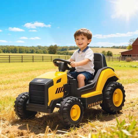 Coche eléctrico infantil CAT 12V, mando a distancia 2,4G, 2 motores 45W, amarillo DESVIAE (1/5)