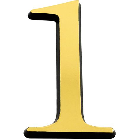 NOVAP Chiffre "1" adhésif plastique relief coloris or