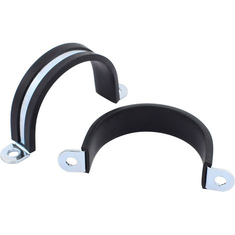 2pcs 50mm diamètre en forme U bordée caoutchouc tuyau Zingué Bride tube flexible