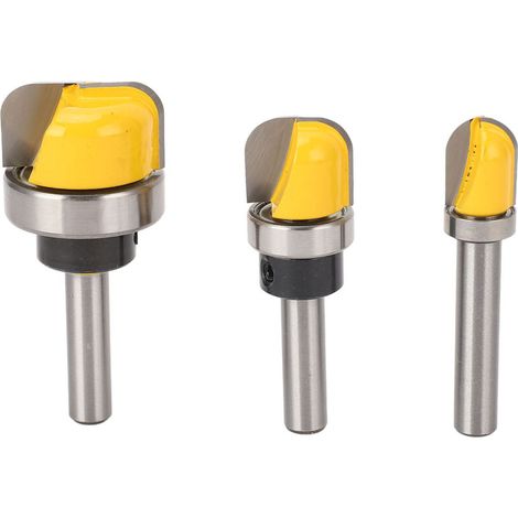 Lot de 3 fraises à défoncer à queue ronde de 8 mm pour la découpe de bols et de plateaux dans le bois (1/5)