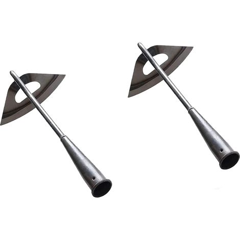 2er-Pack Gartenhacke, Handhacke, langlebig, komplett aus gehärtetem Stahl, Hohlhacke, tragbarer Unkrautrechen zum Pflanzen von Gemüse und Gemüse (1/3)