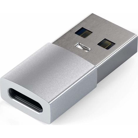 Adaptador de aluminio Satechi - Adaptador de aluminio para dispositivos móviles USB-A/USB-C (plateado) (1/5)