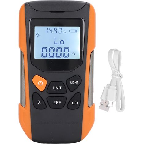 Optical Fiber Power Meter High Accuracy ‑70 to +10 Mini Rechargeable Li Ion Battery Fiber Tester DC 5V (1/5)