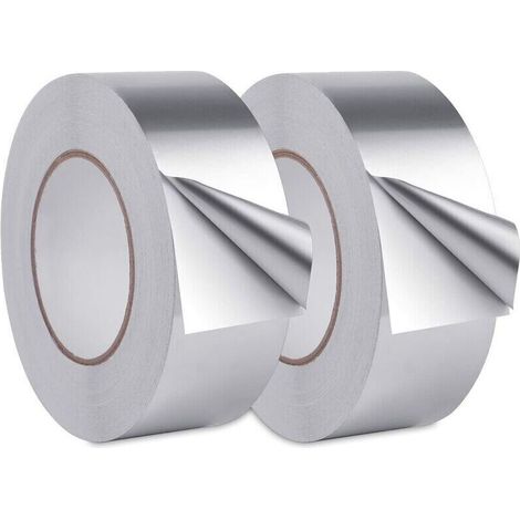 Aluminium-Klebeband, Aluminium-Dichtungsstreifen, wasserdichtes Aluminiumband, für Küche, Bad, Elektriker, Metalloberflächen, 20 m x 30 mm (2 Rollen, silber)