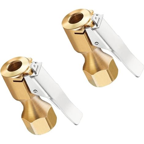 Adaptateur Valve Pneu Voiture, Clip Gonflage Valve Pneu en Laiton, Clip Tête Conversion pour Valves, Gonflage Valve Clip Pince Connecteur Adaptateur pour Pneu De Voiture Ou Camion