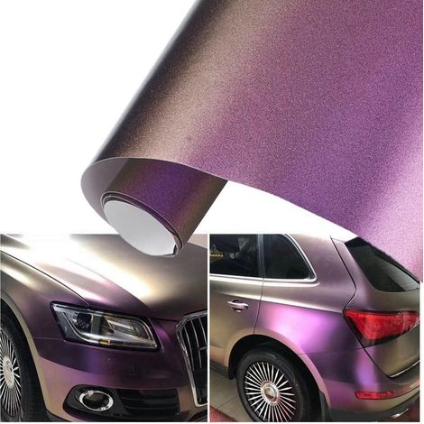 Autofolie Lila Matt Metallic Chamäleon mit Glitzer, 50x152cm (1/5)