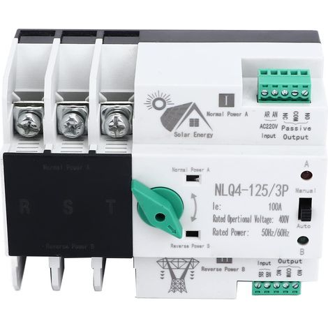 Commutateur de Transfert de Puissance Double sans Coupure Commutateur de Commutation Automatique Sélecteur électrique de Circuit avec une Bonne Isolation 400V 100A (1/5)