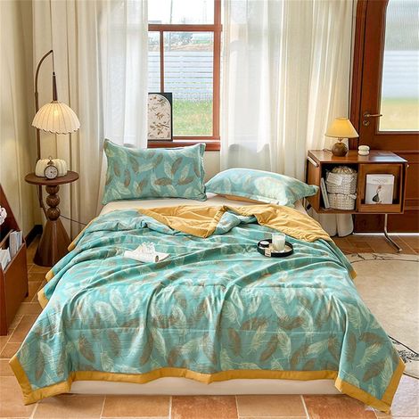 1 Couette, 2,5 Tog, Réversible, Microfibre, Légère, Été, Voyage, 150x200cm