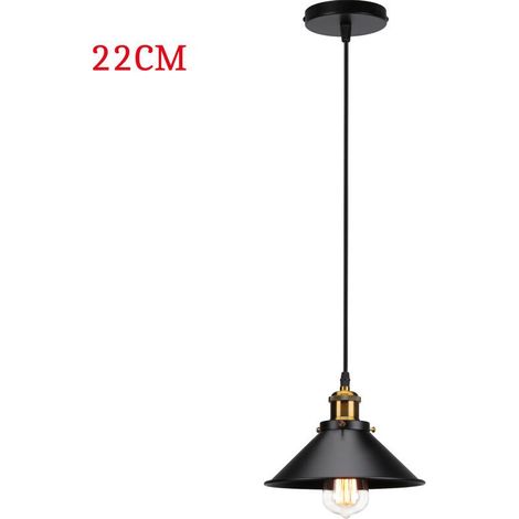 Lucentezza sospensione industrielle vintage paralume in metallo E27 22cm nero – retrò Design elegante Per ambienti moderni e accoglienti (1/5)