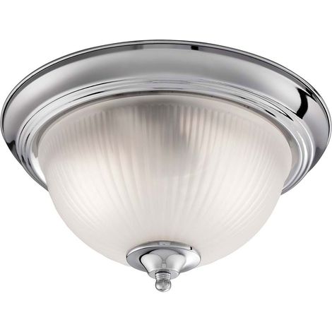 Searchlight Flush - Plafonnier encastré à 2 ampoules au fini argent satiné IP44, E14 (1/3)