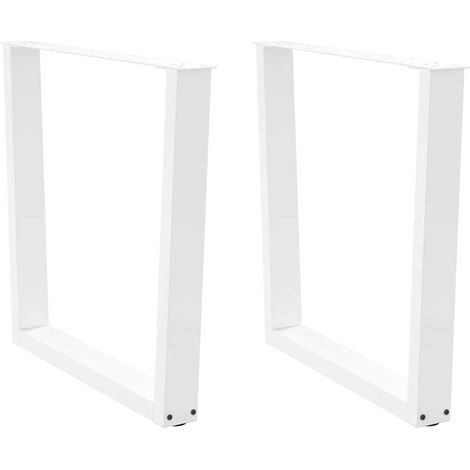 Esstisch Beine V-Form 2 Stück Weiß 80x(72-73,3) cm Stahl