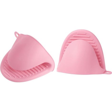 Set di 2 mini guanti da forno in silicone, resistenti al calore, con protezione per le dita, 11 x 8,5 x 7 cm, antiscivolo e resistenti al calore. (1/5)